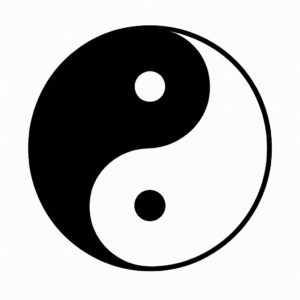 Ying y Yang, símbolo para evitar pensar en blanco y negro, tal y como aprendes en mi consulta de coaching nutricional en Sabadell