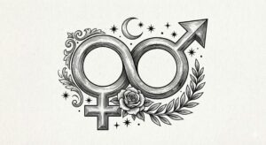Unión de los símbolos de Venus y Marte. 